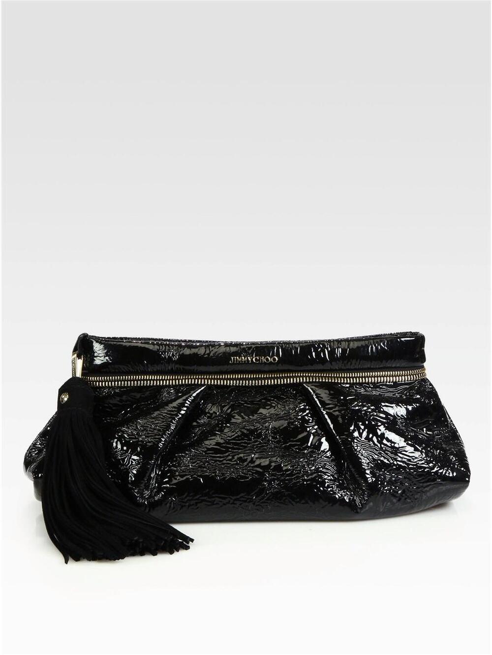 Jimmy Choo Lulu Crush Patent Leather Clutch NEW
